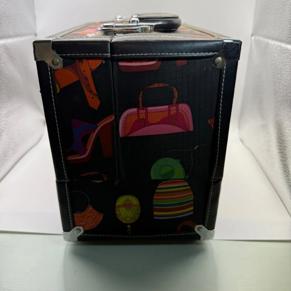 Caboodles Makeup Train Case Organizer Cosmetic Bag‎ Handbag Fashion Heels Purses